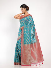Kavvya Aqua Green Soft & Lighweight Weaving Taspa Silk Saree - KAVVYA